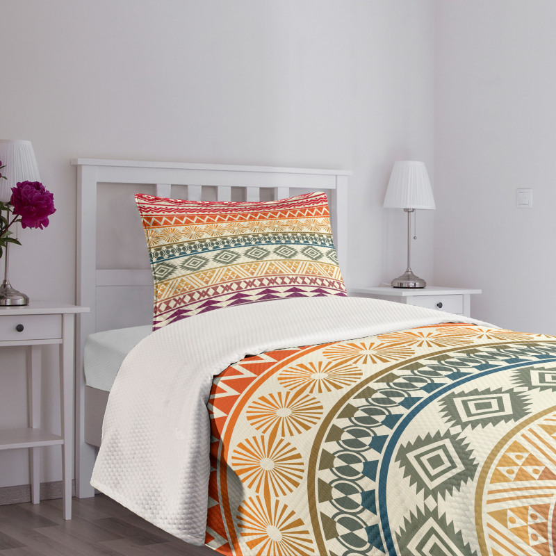 Geometric Zig Zag Lines Bedspread Set