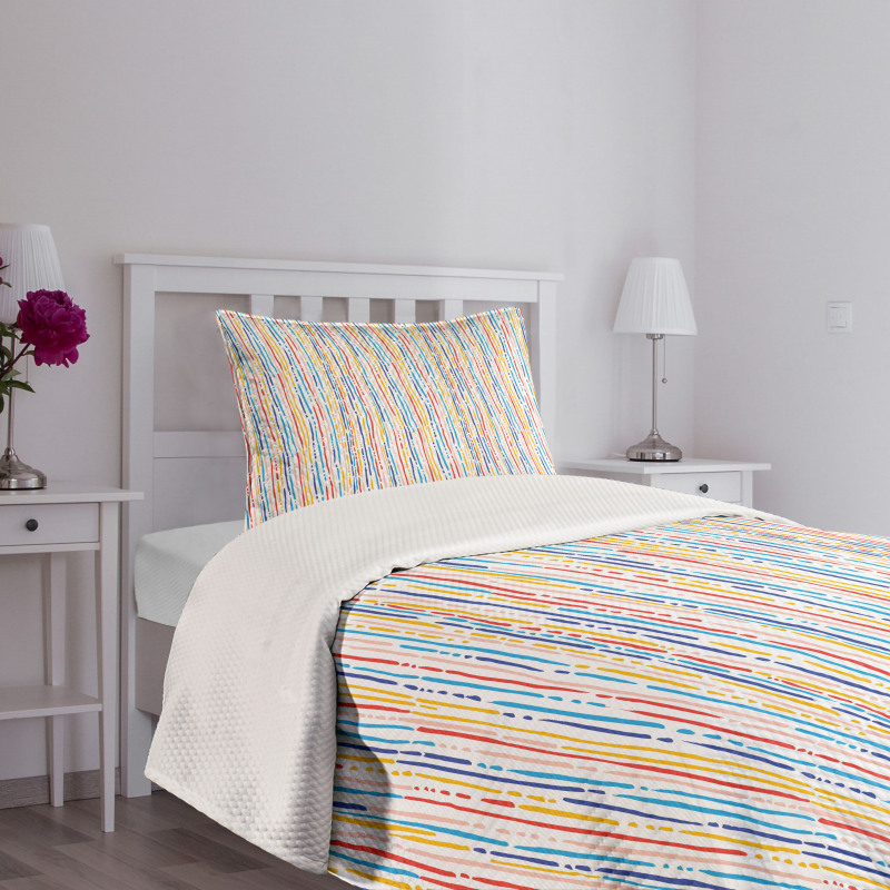 Colorful Stripes Lines Bedspread Set