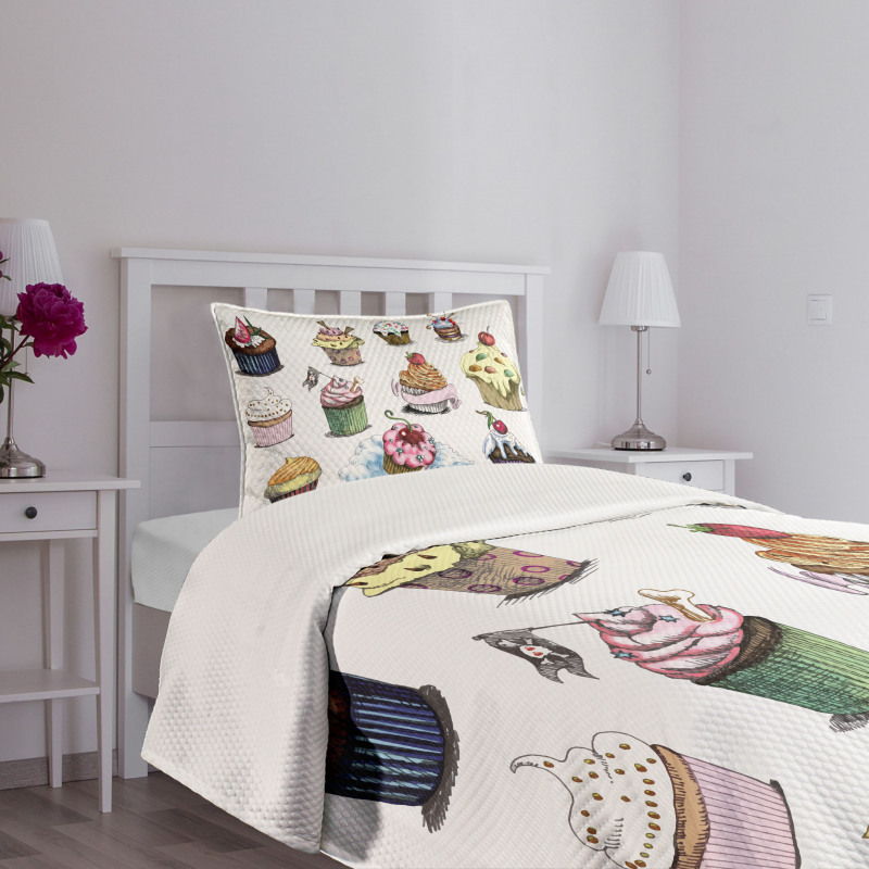 Yummy Cupcake Medley Bedspread Set