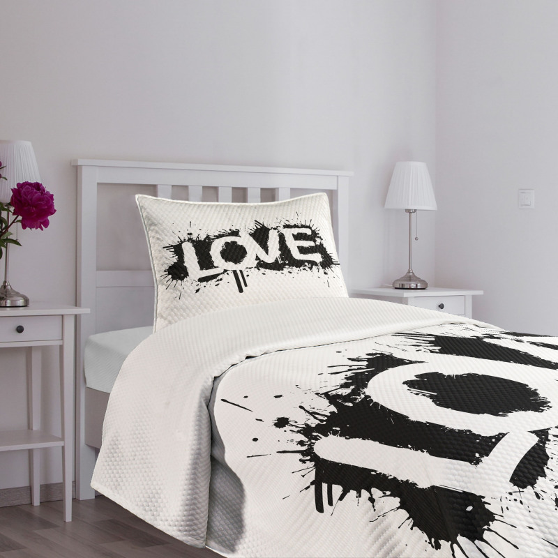 Ink Splash Love Bedspread Set