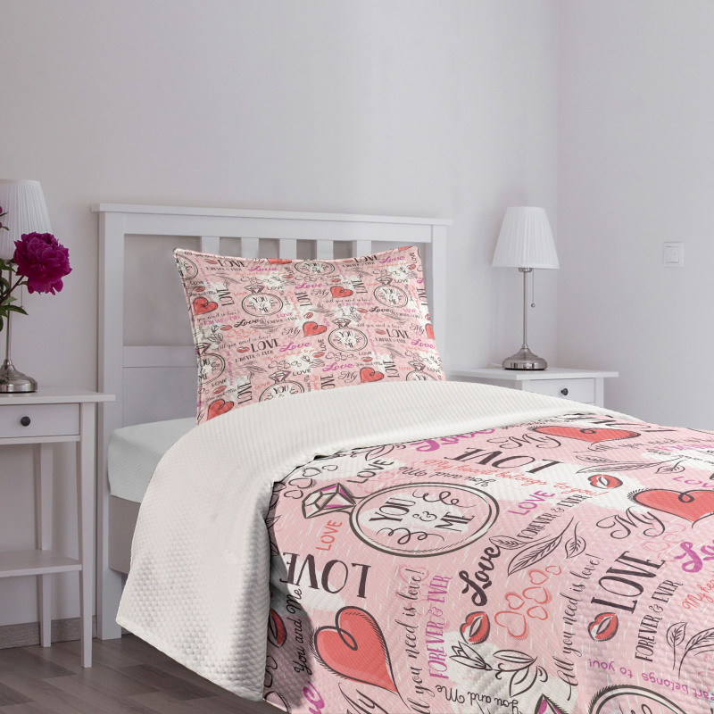 Romantic Message Bedspread Set