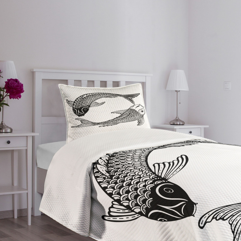 Japanese Carps Love Bedspread Set