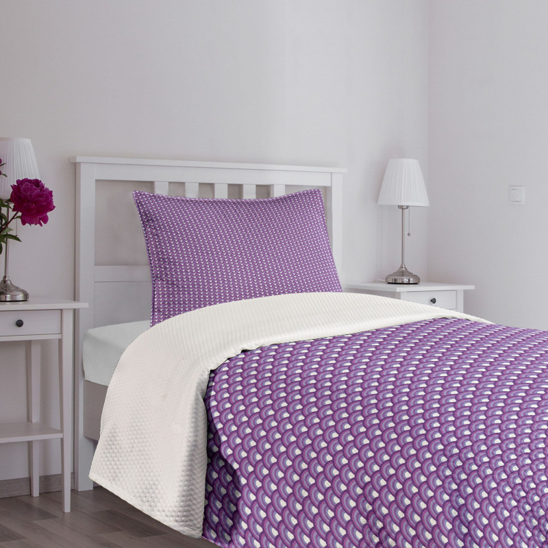 Purple Japanese Wave Bedspread Set