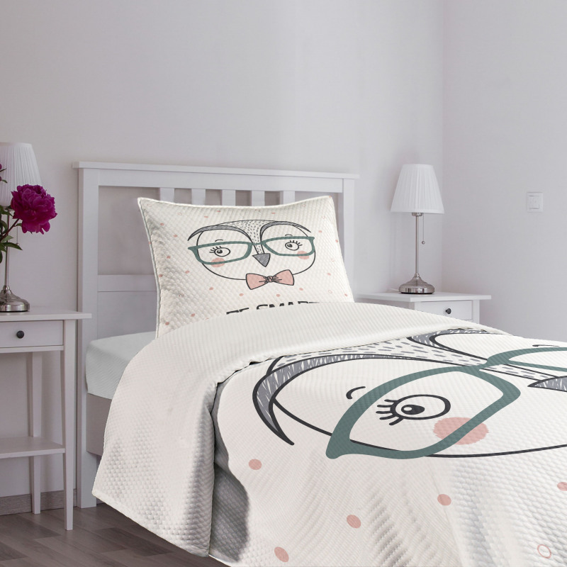 Cartoon Smart Owl Boy Bedspread Set