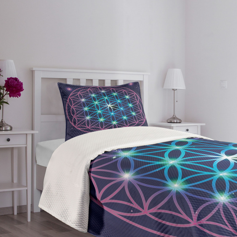 Ombre Flower of Life Bedspread Set