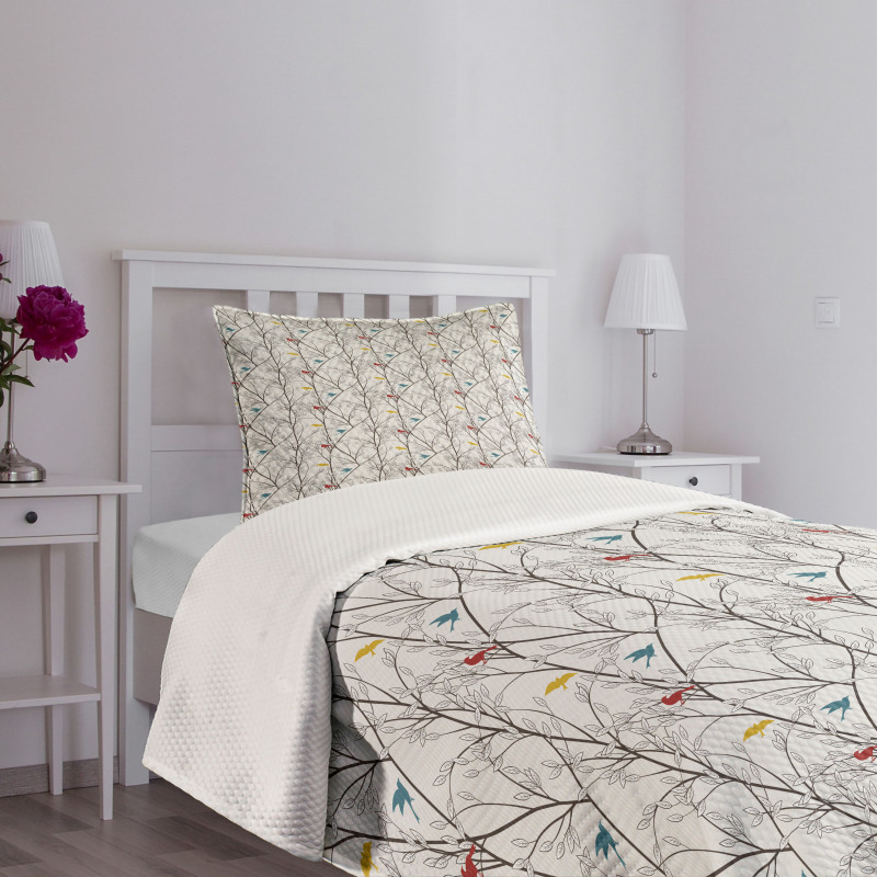 Spriggy Forest Trees Bedspread Set