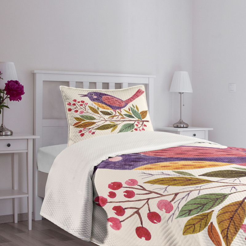 Scarlet Firethorn Flower Bedspread Set