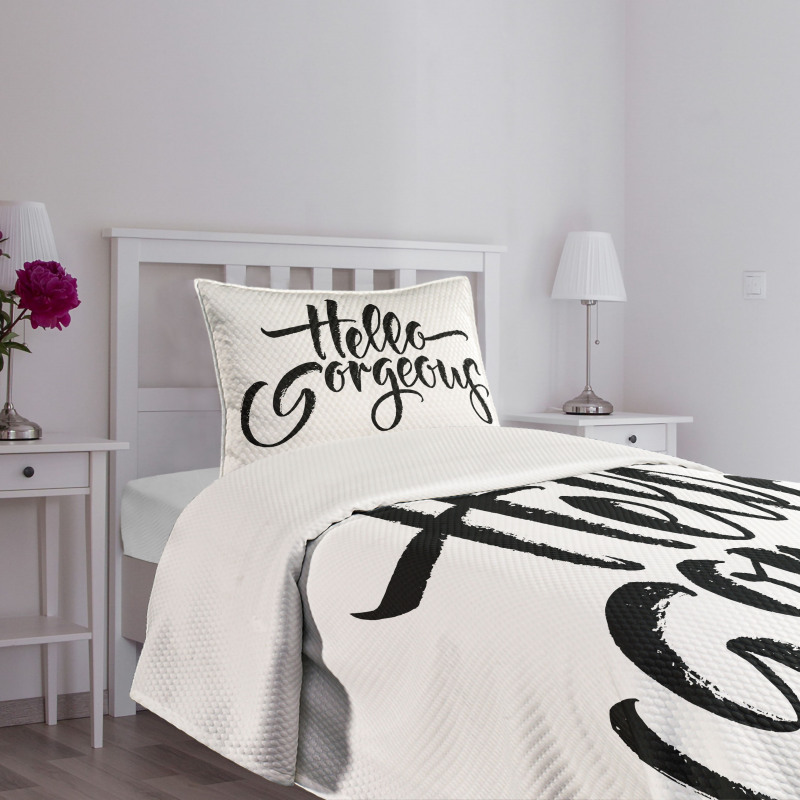 Brush Lettering Bedspread Set