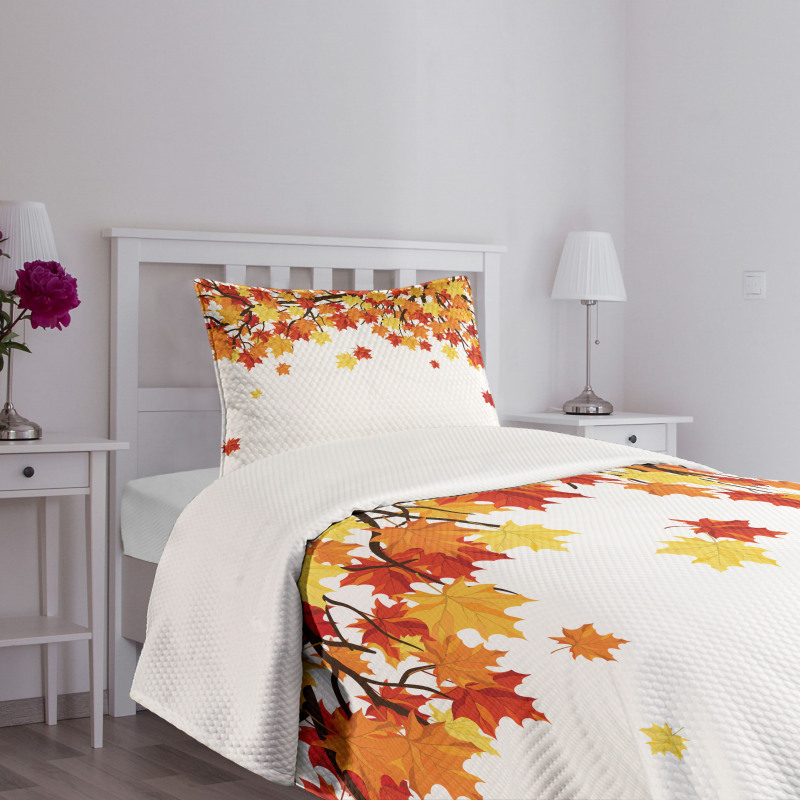 Romantic Fall Season Bedspread Set