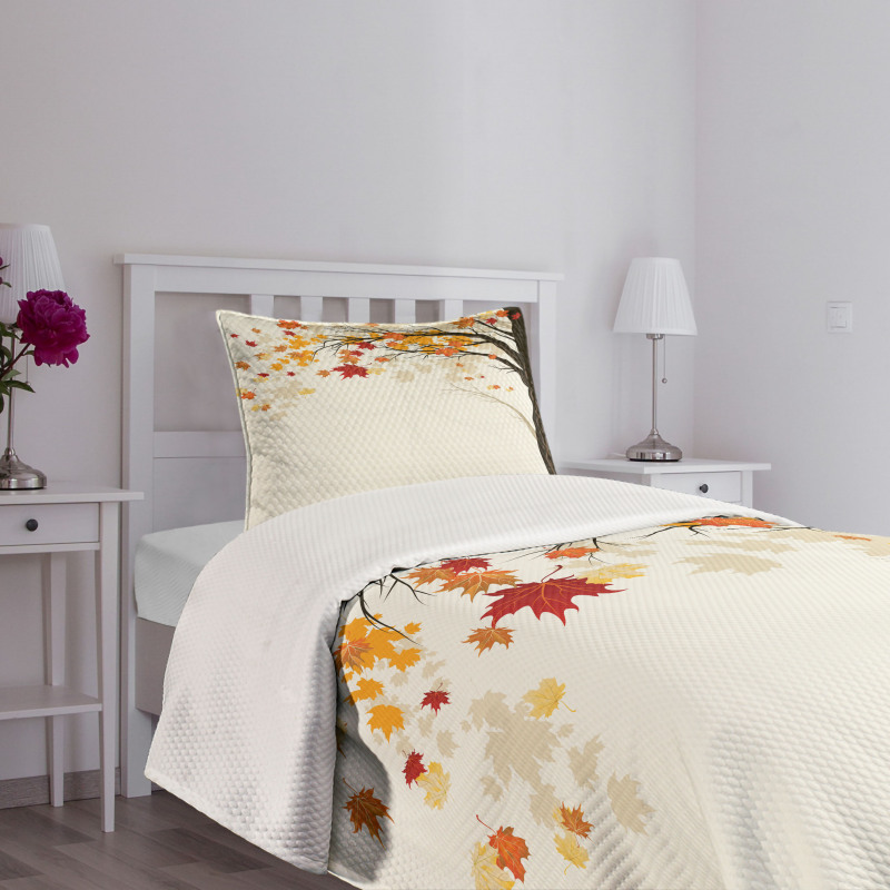 Semtember Maple Leaves Bedspread Set