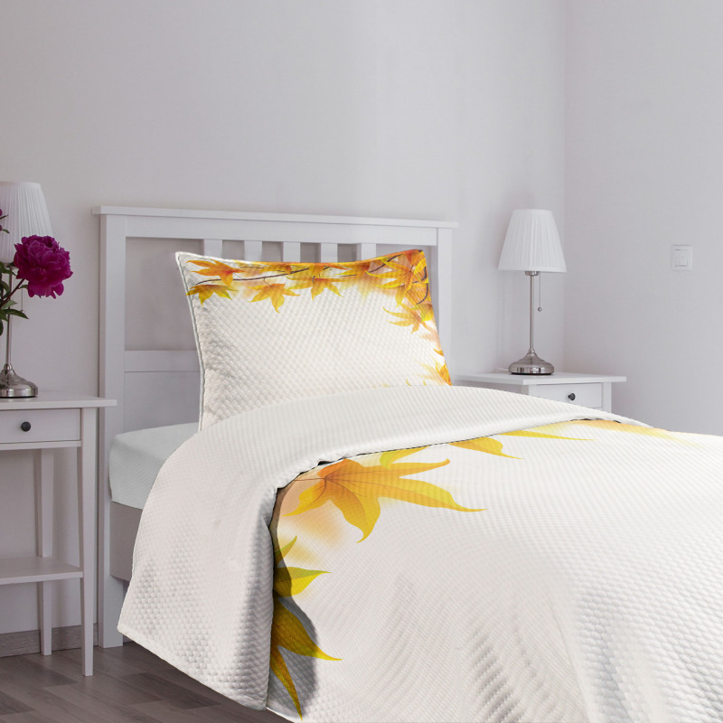 Maple Leaf Branches Bedspread Set