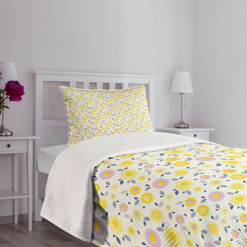 Pastel Summer Flowers Bedspread Set