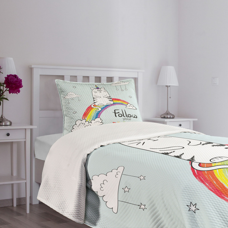 Follow Your Dreams Rainbow Bedspread Set