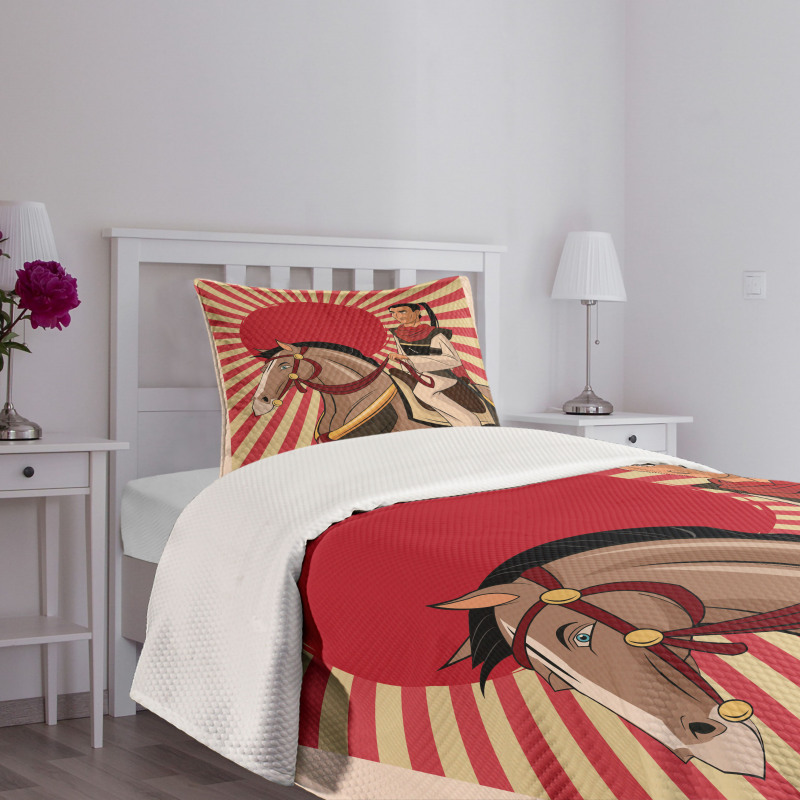 Japanese Man Horse Bedspread Set