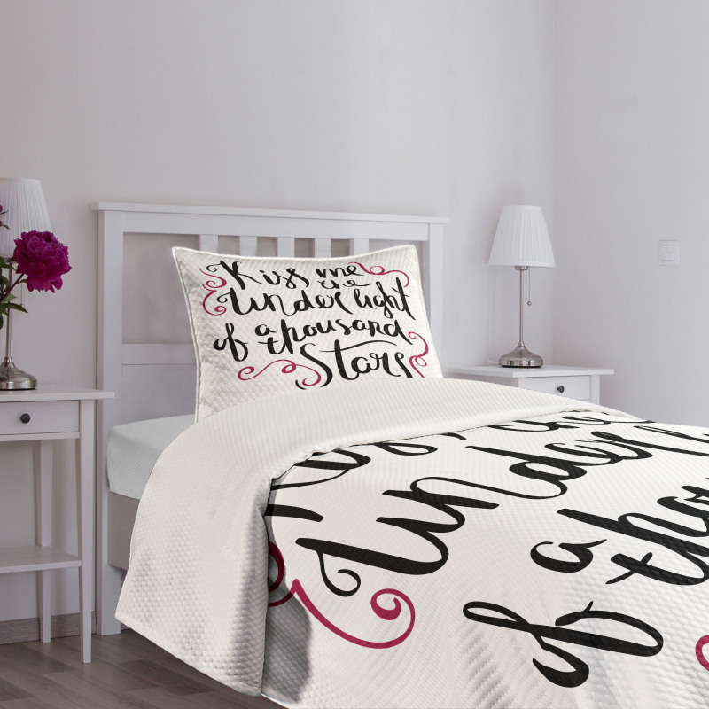 Romantic Message Curls Bedspread Set