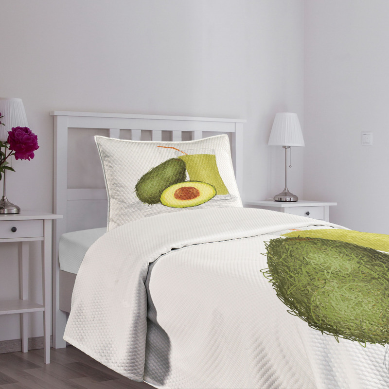 Fresh Avocado Smoothie Bedspread Set