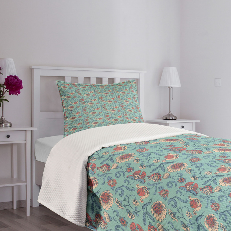 Woodland Floral Design Bedspread Set