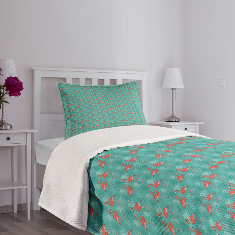 Birds Exotic Foliage Bedspread Set