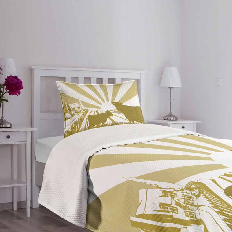 Idyllic Cottage Theme Bedspread Set