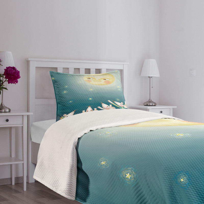 Mouse Crowd Full Moon Bedspread Set