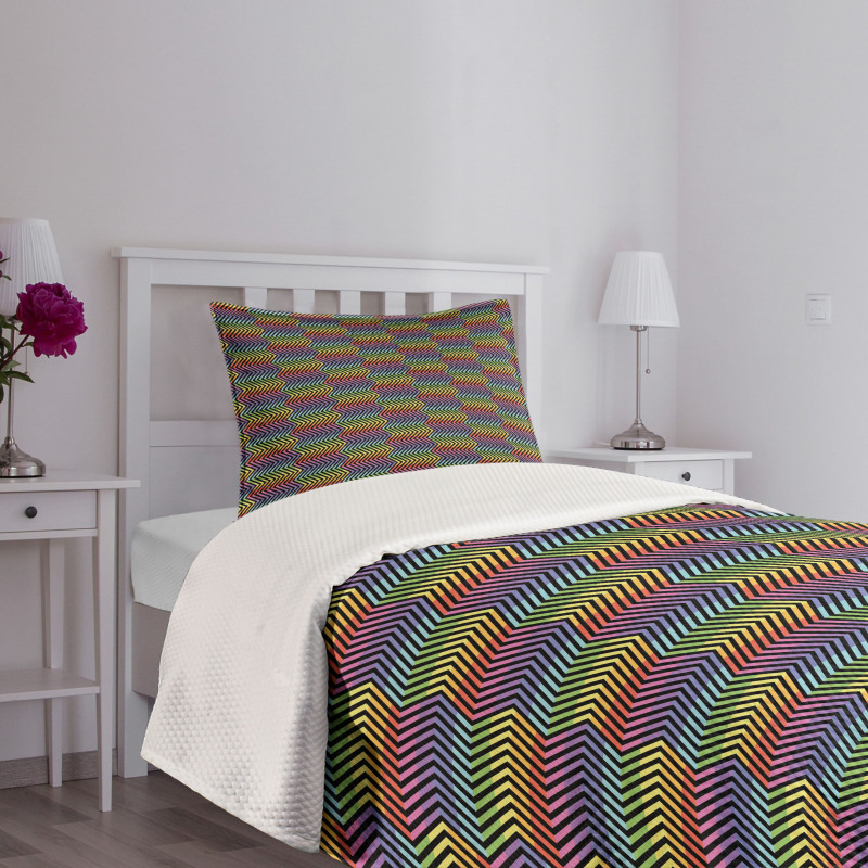 Abstract Contrast Color Bedspread Set