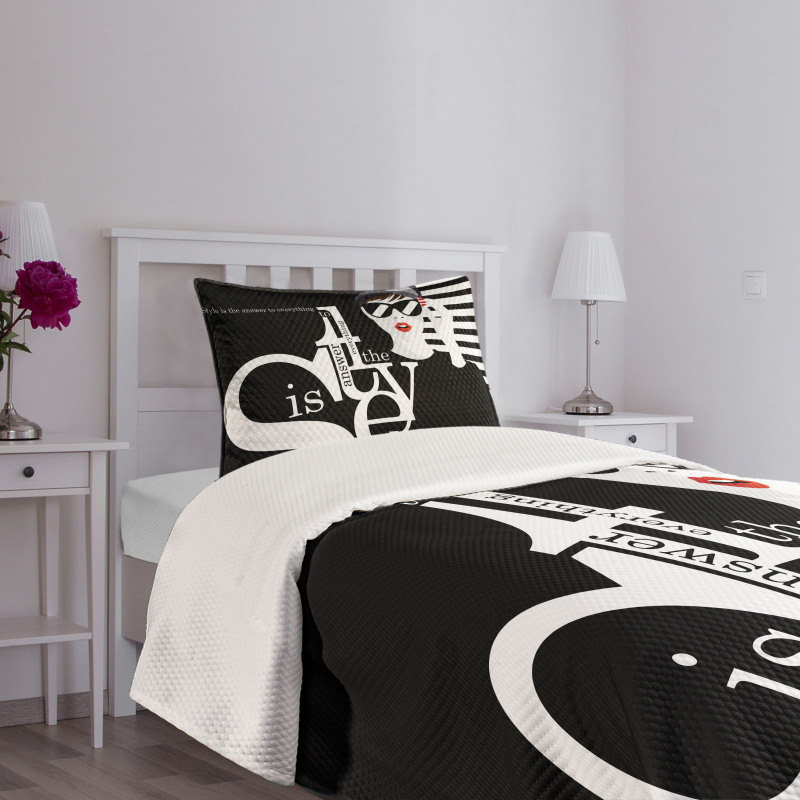 Style is the Answer Text Bedspread Set