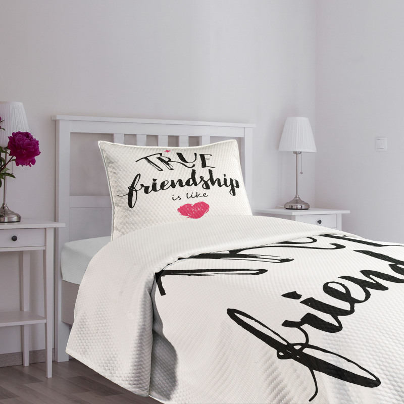 True Friendship and Heart Bedspread Set