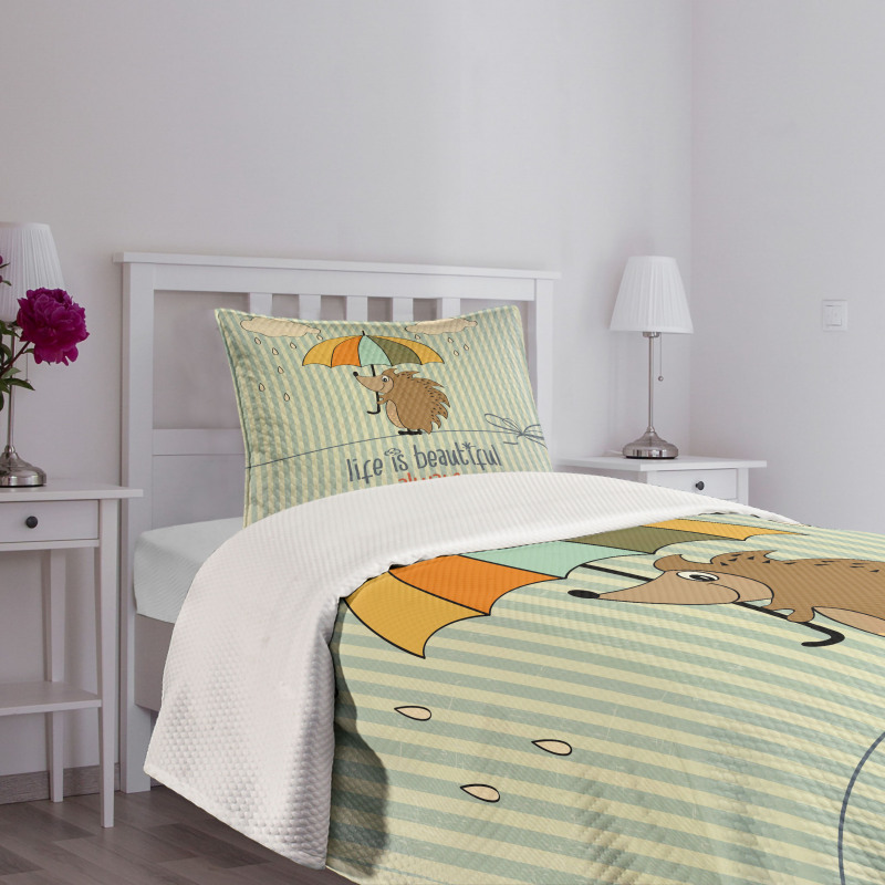 Tightrope Walker Hedgehog Bedspread Set