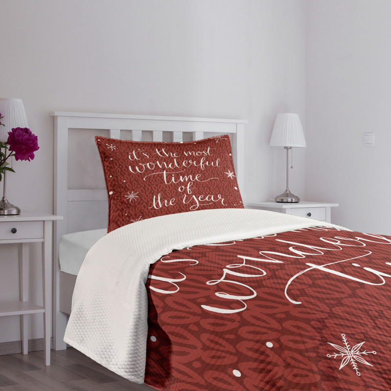 Christmas and Snowflakes Bedspread Set
