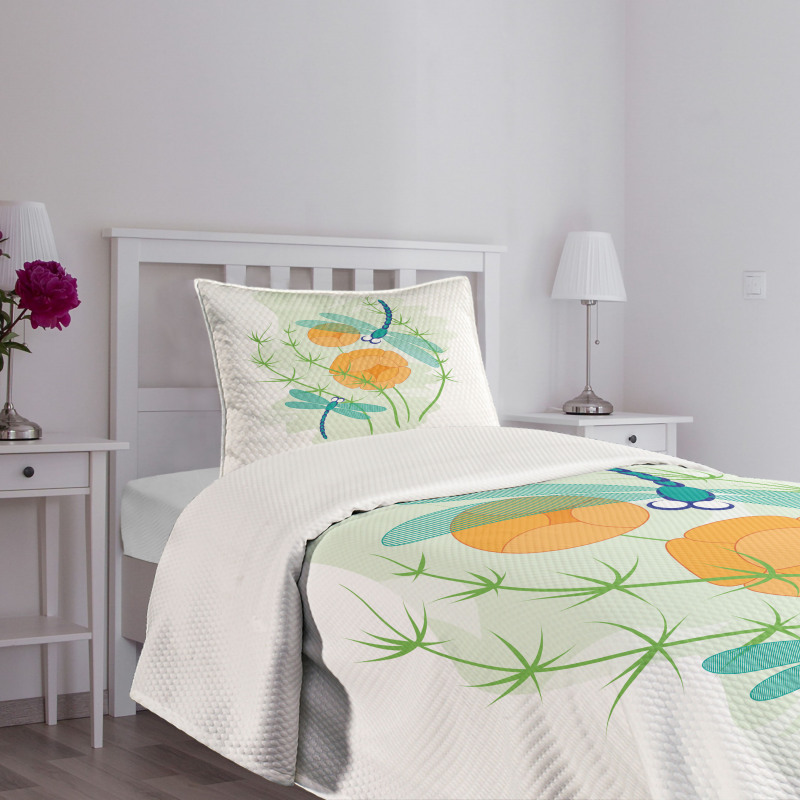 Colorful Nature Bugs Bedspread Set