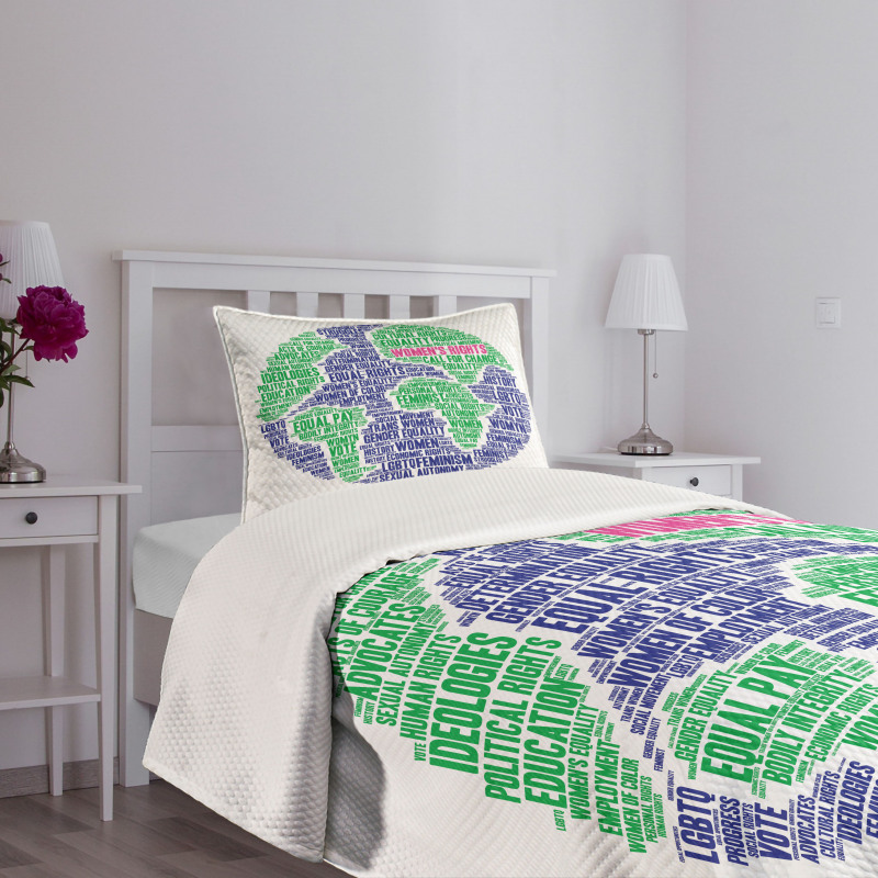 Equality Around World Bedspread Set