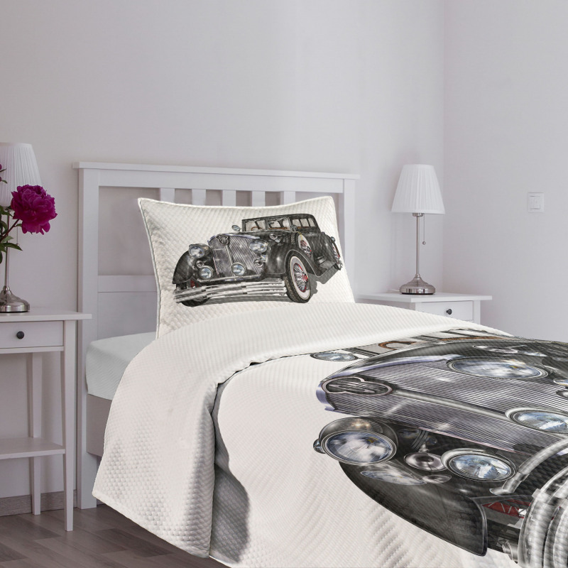 Realistic Classic Car Bedspread Set