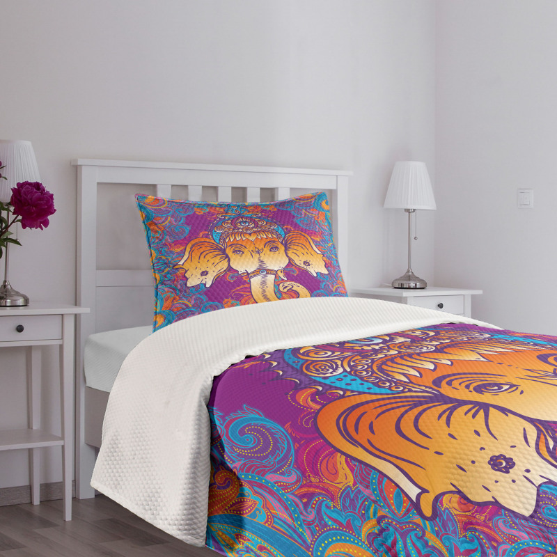 Ornamental Elephant Bedspread Set