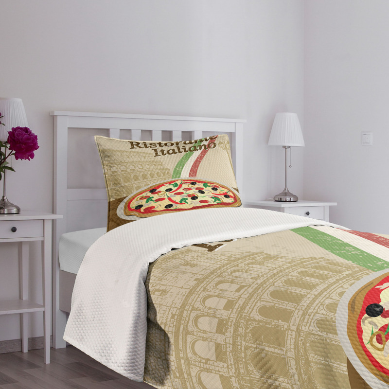 Italian Food Colloseum Bedspread Set