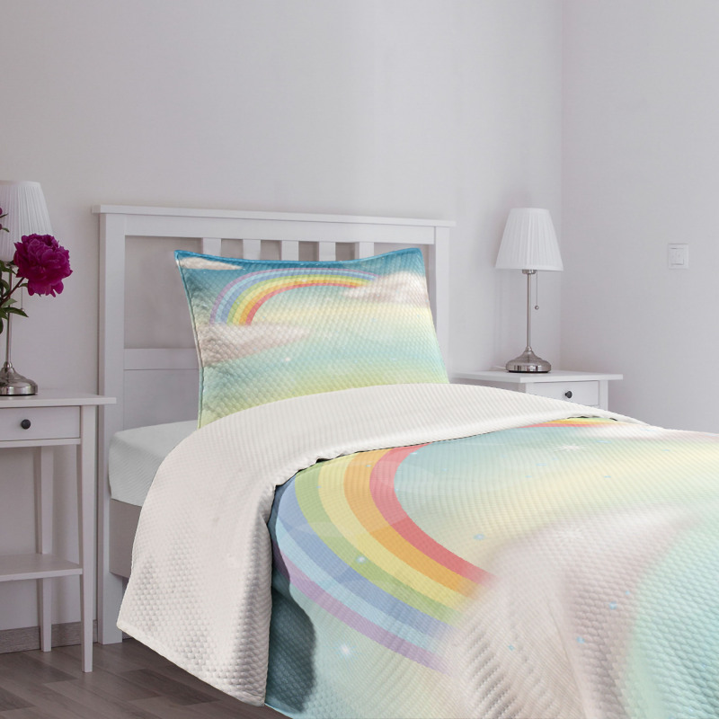 Semi Circle Style Rainbow Bedspread Set