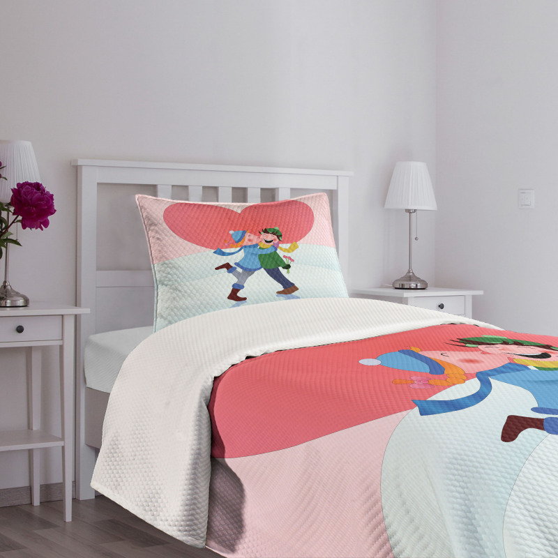 Winter Love Theme Bedspread Set