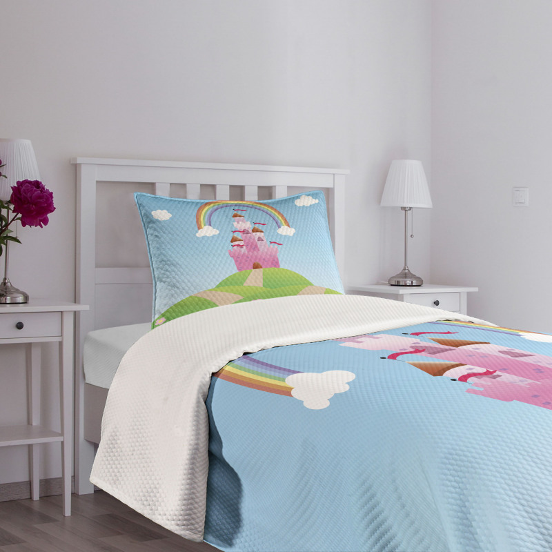 Clouds Princess Castle Bedspread Set