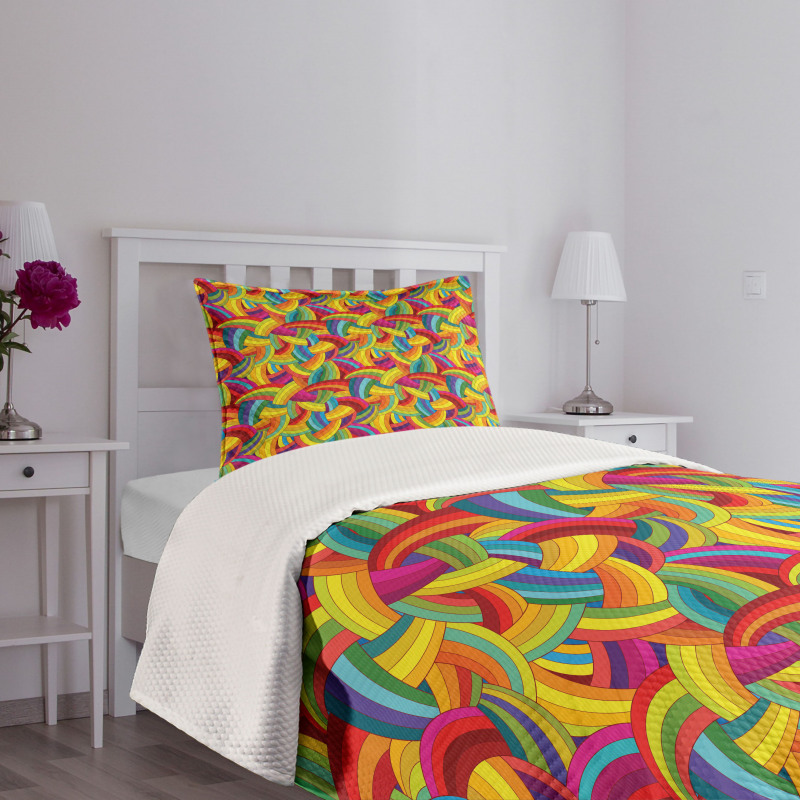 Colorful Rainbow Bedspread Set