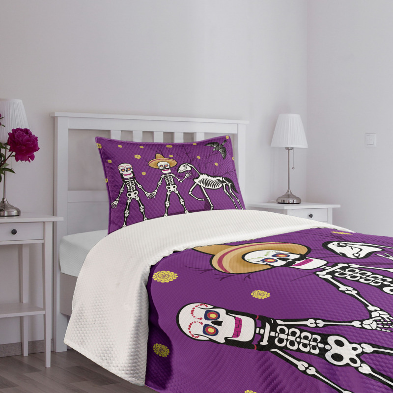 Skeleton Couple Bedspread Set