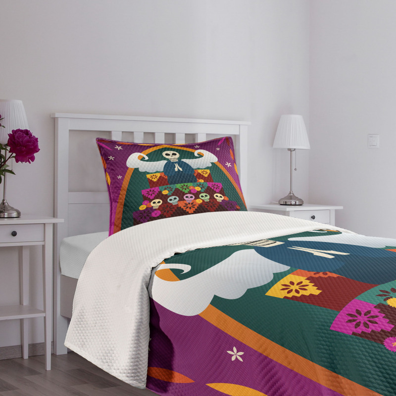 Angel Skull Altar Bedspread Set