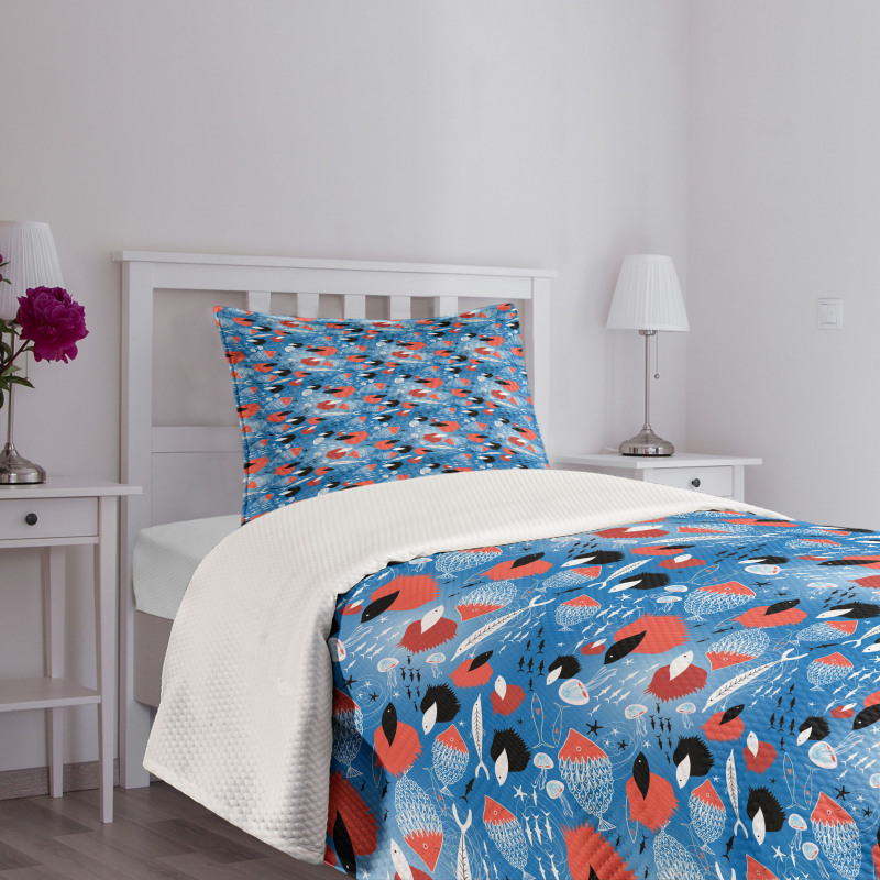 Exotic Aquatic Animals Bedspread Set