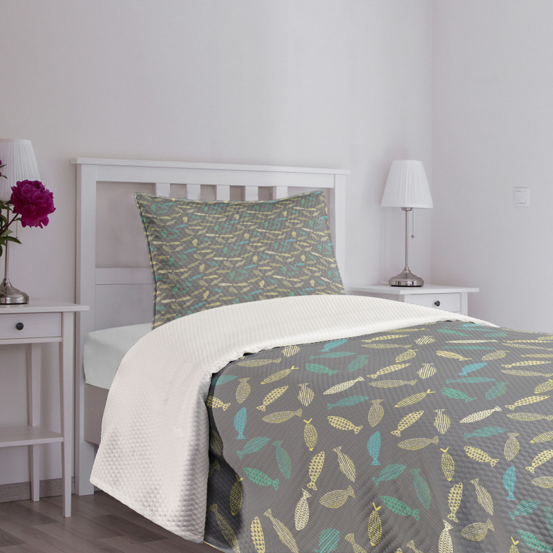 Abstract Fish Bedspread Set