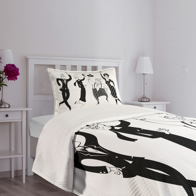 Cartoon Couples Bedspread Set