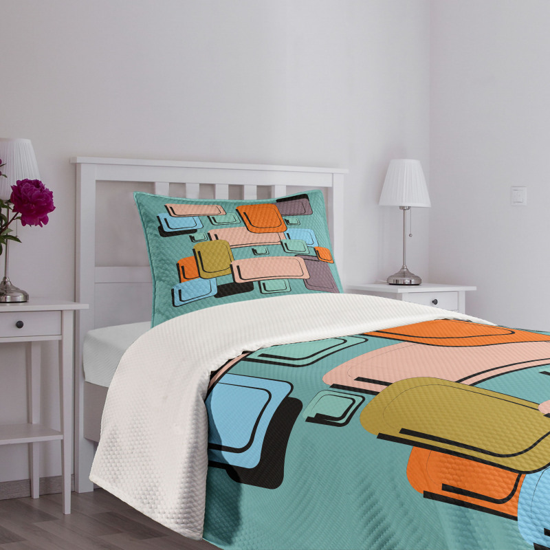 Geometric Rectangle Forms Bedspread Set