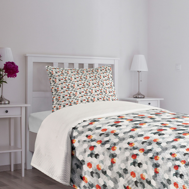 Hexagons and Cubes Bedspread Set