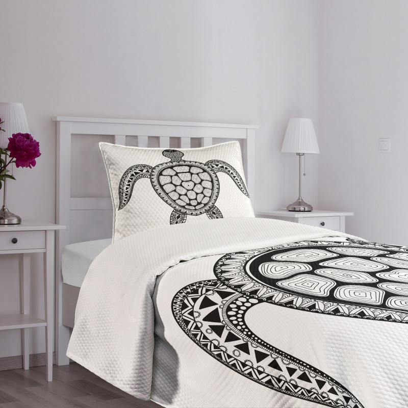 Zentangle Doodle Motifs Bedspread Set