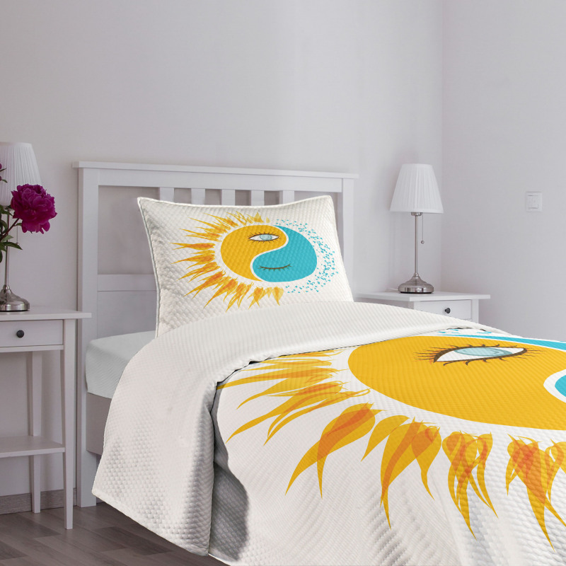 Day and Night Sun Moon Bedspread Set
