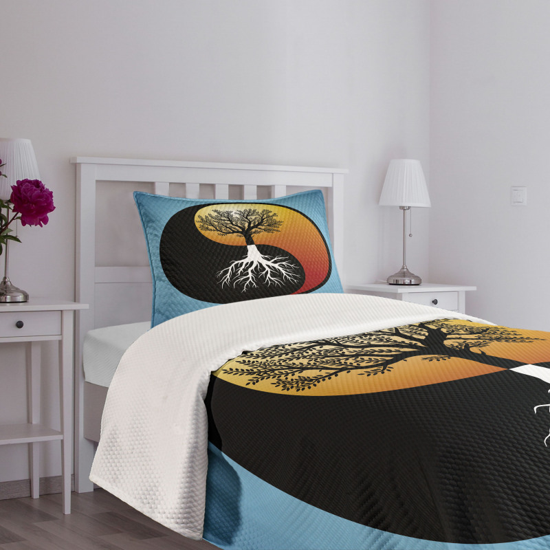 Abstract Tree and Root Bedspread Set