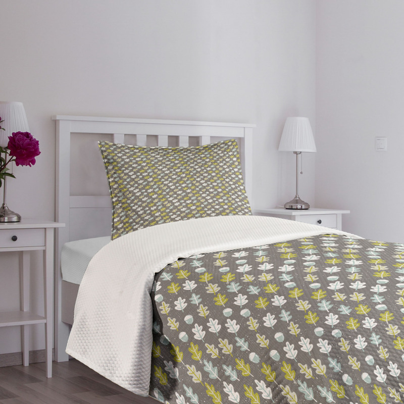 Simplistic Flat Art Flora Bedspread Set