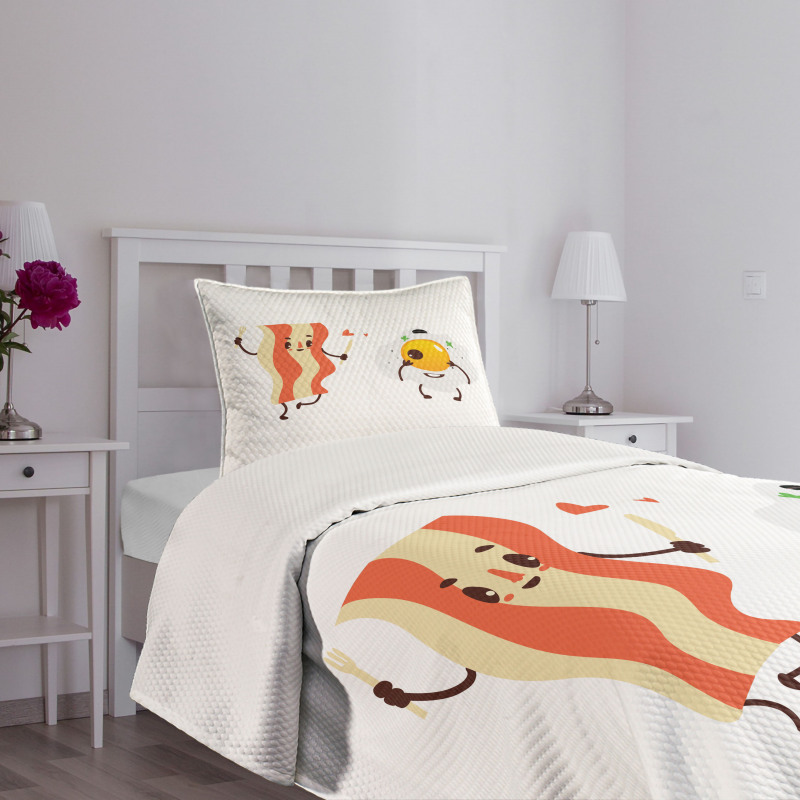 Funny Cartoon Characters Bedspread Set